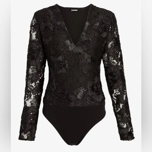 Express Black Lace Bodysuit